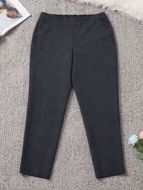 Nine West Dark Charcoal Gray Tapered Dress Pants